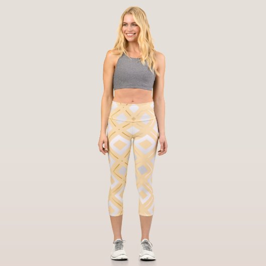 Kamelias geometrisches Muster 8 Capri Leggings (Vorderseite)
