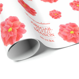 Kamelie Aquarell Blume Hochzeitspackung Geschenkpapier