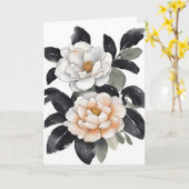 Kamelie - Aquarellblumen Karte (Gelbe Blume)