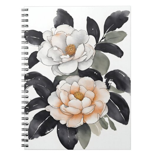 Kamelie - Aquarellblumen Notizblock (Vorderseite)