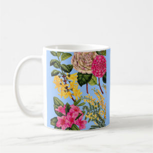 Kamelie, Forsythia, Rhododendron und Akazie Kaffeetasse