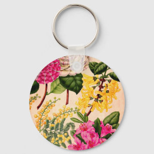 Kamelie, Forsythis, Rhododendron und Akazie Schlüsselanhänger