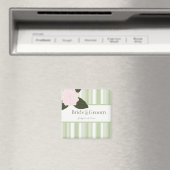 Kamelie und Streifen-Save the Date Magnet (In Situ (Geschirrspüler))