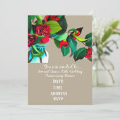 Kamelien Blume Kunst Hochzeitstag Party Einladung (Stehend Vorderseite)