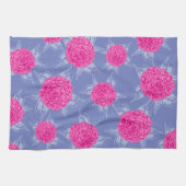 Kamelien Blume und Blätter rosa blaue Farbskizze Geschirrtuch (Horizontal)