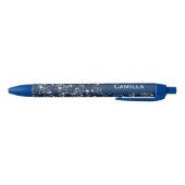 Kamelien Blumen Navy Blau Benutzername  Kugelschreiber (Unterseite)