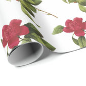 Kamelien-Blumenmuster Geschenkpapier (Rolleneckpunkt)