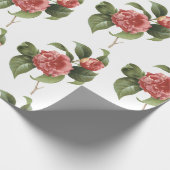 Kamelien-Blumenmuster Geschenkpapier (Ecke)