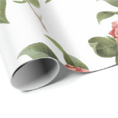 Kamelien-Blumenmuster Geschenkpapier (Rolleneckpunkt)