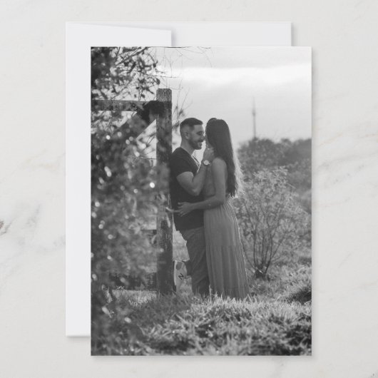 Kamelien-Hochzeit, rosa, graubraun Einladung (Rückseite)