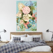 Kamelien-Hydrangea Morgenglorium-Blumen Leinwanddruck (Insitu (Schlafzimmer))