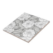 Kamelien in Schwarz und Weiß Fliese (Seite)