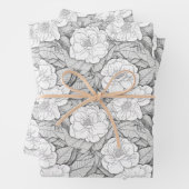 Kamelien in Schwarz und Weiß Geschenkpapier Set (Beispiel)