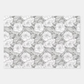 Kamelien in Schwarz und Weiß Geschenkpapier Set (Vorderseite)