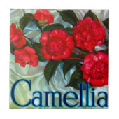 Kamelien-Marken-orange Aufkleber Fliese (Vorderseite)