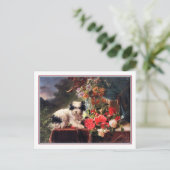 Kamelien und Terrier Postkarte (Stehend Vorderseite)