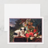 Kamelien und Terrier Postkarte (Vorne/Hinten)
