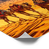 Kamelkarawane in der Wüste Poster