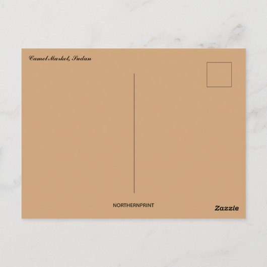 Kamelmarkt im Sudan Postkarte (Rückseite)