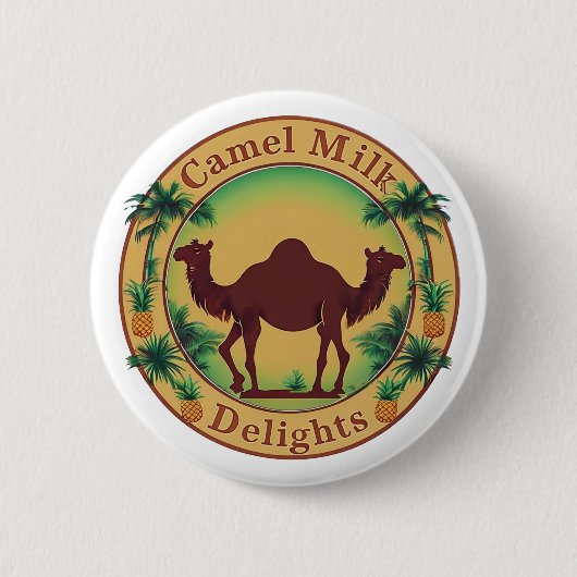 Kamelmilch-Freuden-Tropische Kamelpalme Ananas Button (Vorderseite)