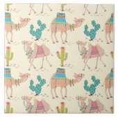 Kamelmuster, Kaktusmuster, Wüstendruck Fliese (Vorderseite)
