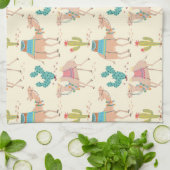 Kamelmuster, Kaktusmuster, Wüstendruck Geschirrtuch (Gefaltet)