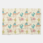 Kamelmuster, Kaktusmuster, Wüstendruck Geschirrtuch (Horizontal)