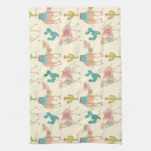 Kamelmuster, Kaktusmuster, Wüstendruck Geschirrtuch (Vertikal)