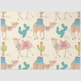 Kamelmuster, Kaktusmuster, Wüstendruck Seidenpapier