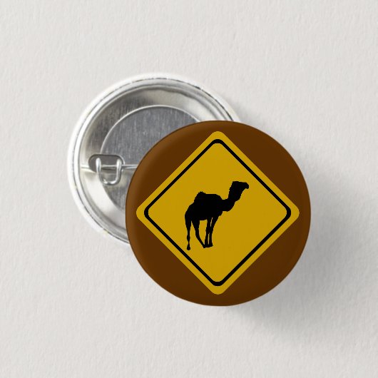 Kamelstraßenzeichen Button (Vorne & Hinten)