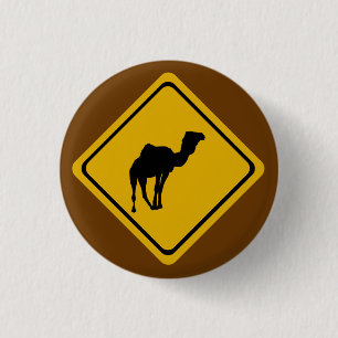 Kamelstraßenzeichen Button