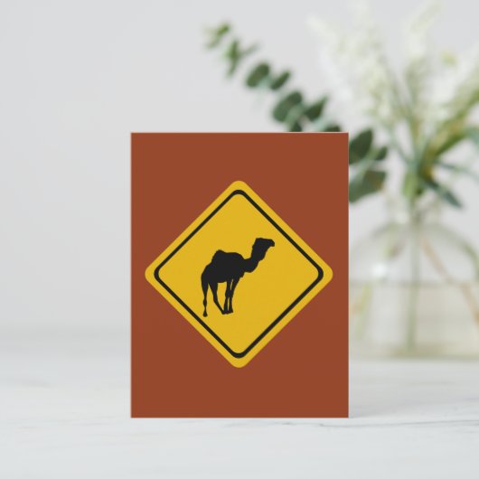 Kamelstraßenzeichen Postkarte (Stehend Vorderseite)