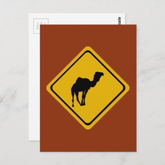 Kamelstraßenzeichen Postkarte (Vorne/Hinten)