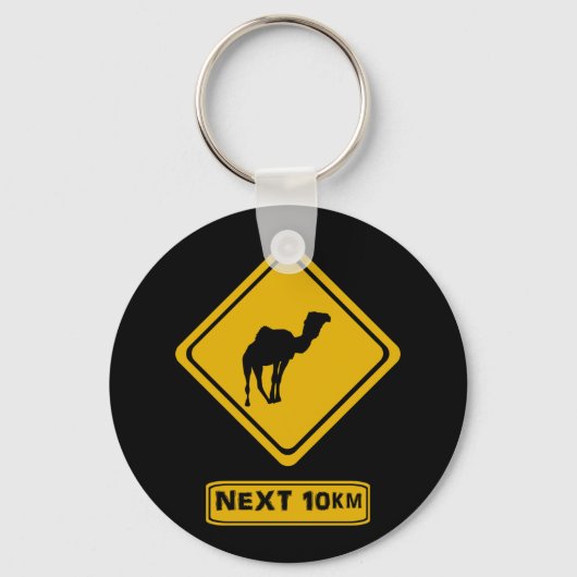 Kamelstraßenzeichen Schlüsselanhänger (Vorderseite)
