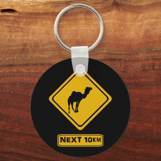 Kamelstraßenzeichen Schlüsselanhänger (Vorderseite)