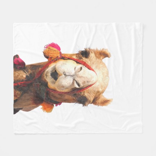 Kamelwüstenportrait Fleecedecke (Vorderseite (Horizontal))