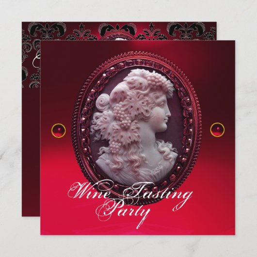 KAMEO-, KLEIDEN- UND GRABWEINKLEIN - PARTY EINLADUNG (Vorne/Hinten)