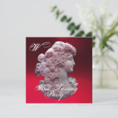 KAMEO, LADY UND GRAPEN WEIN PARTY AUSPROBIEREN EINLADUNG (Stehend Vorderseite)