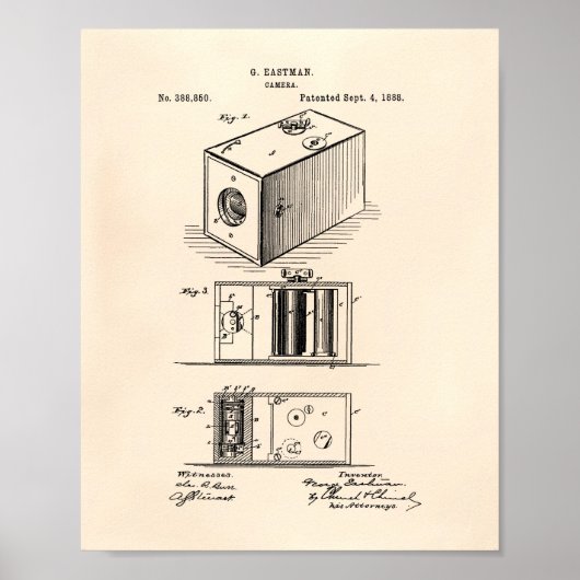 Kamera 1988 Patent Art Old Peper Poster (Vorne)