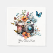 Kamera auf einem Strauß mit Schmetterling Serviette (Vorderseite)