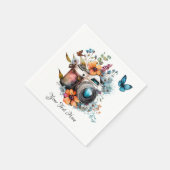 Kamera auf einem Strauß mit Schmetterling Serviette (Ecke)