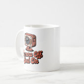 Kamera Aus, Seele An | Burnout mit Coffee Sass Kaffeetasse (Vorderseite Links)