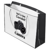 Kamera Candid Fotograf Große Geschenktüte (Rückseite Schrägansicht)