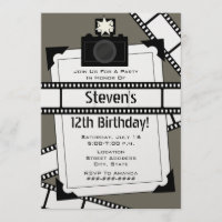 Kamera-Film-und Foto-Geburtstags-Party laden ein