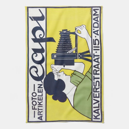 Kamera Frau, Fotograf, Van Caspel Geschirrtuch (Vertikal)