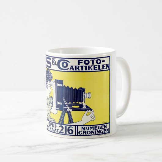 Kamera Frau, Fotograf, Van Caspel Kaffeetasse (VorderseiteRechts)