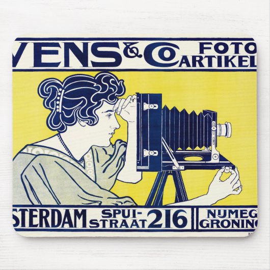 Kamera Frau, Fotograf, Van Caspel Mousepad (Vorne)