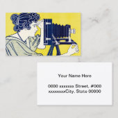 Kamera Frau, Fotograf, Van Caspel Visitenkarte (Vorne/Hinten)