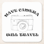 Kamera haben, wird reisen - Stone Untersetzer (Vorderseite)