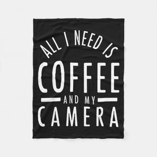 Kamera & Kaffee - Lustiger Fotografie-Spruch Fot Fleecedecke (Vorderseite)